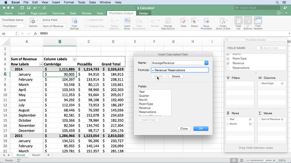 distict count microsoft excel for mac